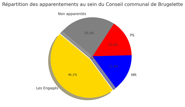 Répartition visuelle des apparentements - Graphique circulaire